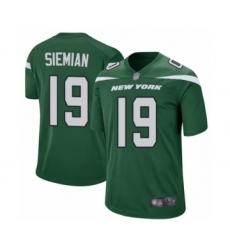 Men's New York Jets #19 Trevor Siemian Game Green Team Color Football Jersey
