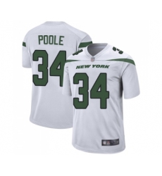Men's New York Jets #34 Brian Poole Game White Football Jersey