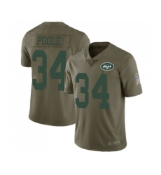 Men's New York Jets #34 Brian Poole Limited Olive 2017 Salute to Service Football Jersey