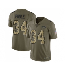 Youth New York Jets #34 Brian Poole Limited Olive Camo 2017 Salute to Service Football Jersey