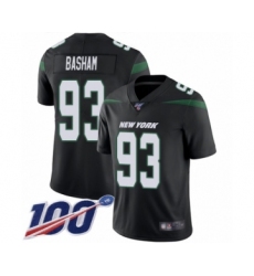 Men's New York Jets #93 Tarell Basham Black Alternate Vapor Untouchable Limited Player 100th Season Football Jersey