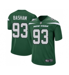 Men's New York Jets #93 Tarell Basham Game Green Team Color Football Jersey