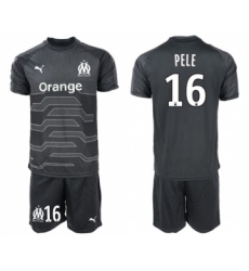 Marseille #16 Pele Black Goalkeeper Soccer Club Jersey