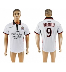OGC Nice #9 Balotelli Away Soccer Club Jersey