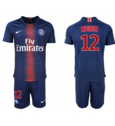 Paris Saint-Germain #12 Meunier Home Soccer Club Jersey