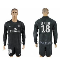 Paris Saint-Germain #18 Lo Celso Sec Away Long Sleeves Soccer Club Jersey