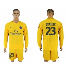 Paris Saint-Germain #23 Draxler Away Long Sleeves Soccer Club Jersey