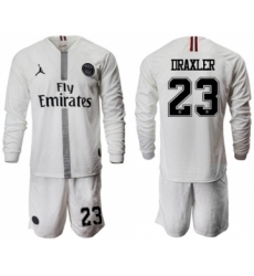 Paris Saint-Germain #23 Draxler White Jordan Long Sleeves Soccer Club Jersey