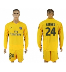 Paris Saint-Germain #24 Nkunku Away Long Sleeves Soccer Club Jersey
