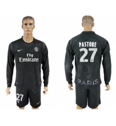 Paris Saint-Germain #27 Pastore Sec Away Long Sleeves Soccer Club Jersey