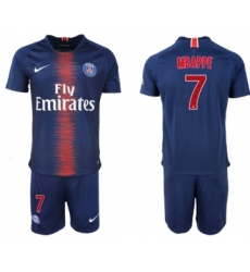 Paris Saint-Germain #7 Mbappe Home Soccer Club Jersey
