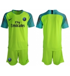 Paris Saint-Germain Blank Shiny Green Goalkeeper Soccer Club Jersey