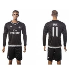 Real Madrid #11 Bale Black Long Sleeves Soccer Club Jersey