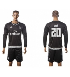 Real Madrid #20 Jese Black Long Sleeves Soccer Club Jersey