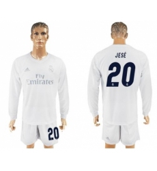 Real Madrid #20 Jese Marine Environmental Protection Home Long Sleeves Soccer Club Jersey