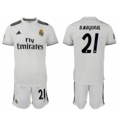 Real Madrid #21 B.Mayoral White Home Soccer Club Jersey