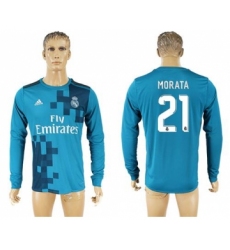 Real Madrid #21 Morata Sec Away Long Sleeves Soccer Club Jersey