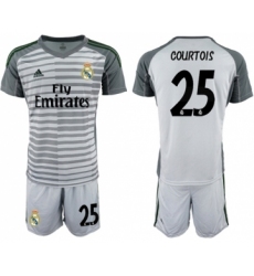 Real Madrid #25 Courtois Grey Goalkeeper Soccer Club Jersey
