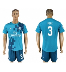 Real Madrid #3 Pepe Sec Away Soccer Club Jersey