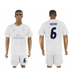 Real Madrid #6 Nacho Marine Environmental Protection Home Soccer Club Jersey