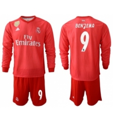 Real Madrid #9 Benzema Third Long Sleeves Soccer Club Jersey