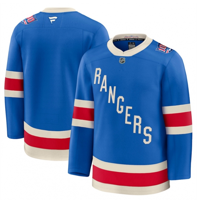 Men's New York Rangers Blank Blue Centennial Stitched Hockey Jersey