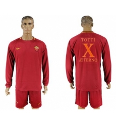 Roma #10 Totti Retire Long Sleeves Soccer Club Jersey
