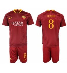 Roma #8 Perotti Red Home Soccer Club Jersey