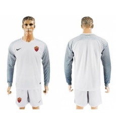 Roma Blank White Goalkeeper Long Sleeves Soccer Club Jersey
