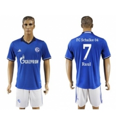 Schalke 04 #7 Raul Blue Home Soccer Club Jersey