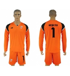 Sevilla #1 Sergio Rico Orange Goalkeeper Long Sleeves Soccer Club Jersey