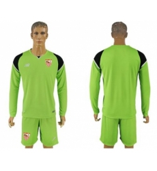 Sevilla Blank Green Goalkeeper Long Sleeves Soccer Club Jersey