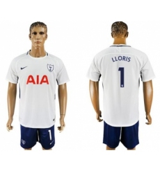 Tottenham Hotspur #1 LLORIS White Blue Soccer Club Jersey