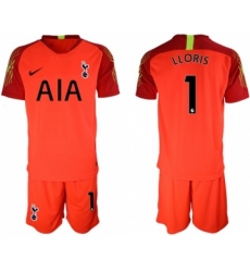 Tottenham Hotspur #1 Lloris Red Goalkeeper Soccer Club Jersey