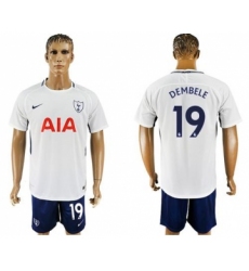Tottenham Hotspur #19 Dembele White Blue Soccer Club Jersey