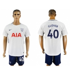 Tottenham Hotspur #40 Glover White Blue Soccer Club Jersey