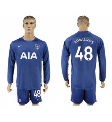 Tottenham Hotspur #48 Edwards Away Long Sleeves Soccer Club Jersey