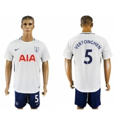 Tottenham Hotspur #5 Vertonghen White Blue Soccer Club Jersey