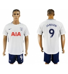 Tottenham Hotspur #9 Janssen White Blue Soccer Club Jersey