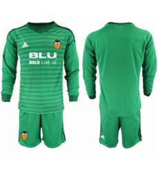 Valencia Blank Green Goalkeeper Long Sleeves Soccer Club Jersey
