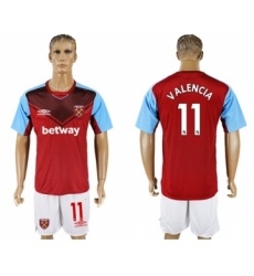 West Ham United #11 Valencia Home Soccer Club Jersey