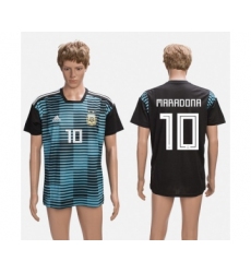 Argentina #10 Maradona Black Training Soccer Country Jersey
