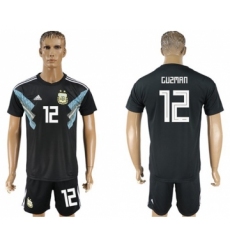 Argentina #12 Guzman Away Soccer Country Jersey
