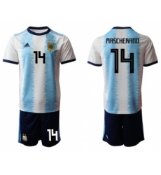 Argentina #14 Mascherano Home Soccer Country Jersey