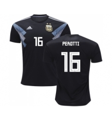 Argentina #16 Perotti Away Soccer Country Jersey