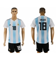 Argentina #18 Salvio Home Soccer Country Jersey