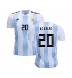 Argentina #20 Lo Celso Home Soccer Country Jersey
