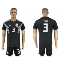 Argentina #3 Fazio Away Soccer Country Jersey