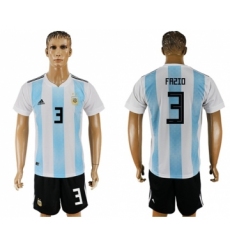Argentina #3 Fazio Home Soccer Country Jersey