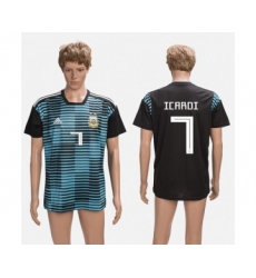 Argentina #7 Icardi Black Training Soccer Country Jersey